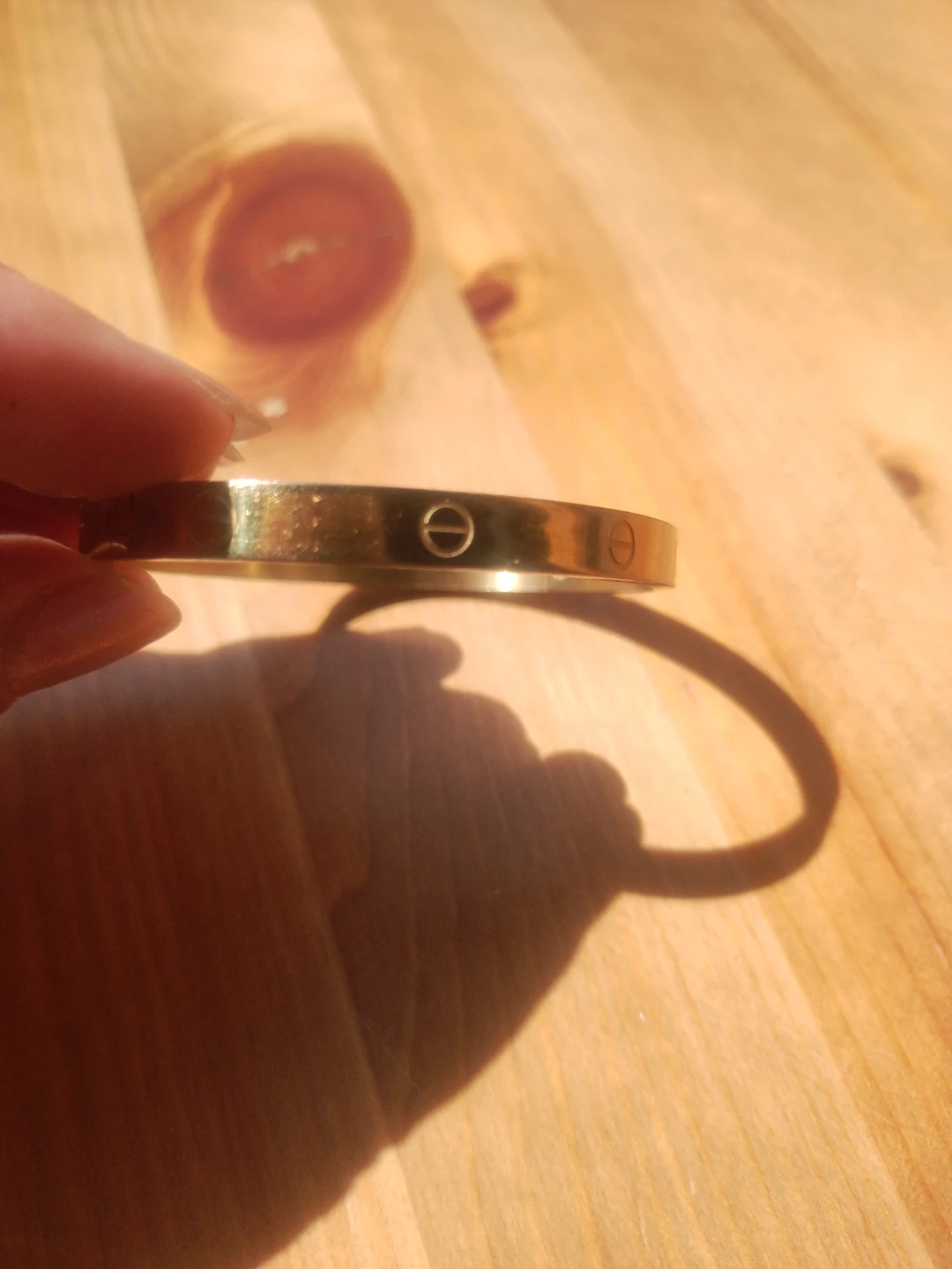 Gold Tone Stainless Steel Bangle - photo 2