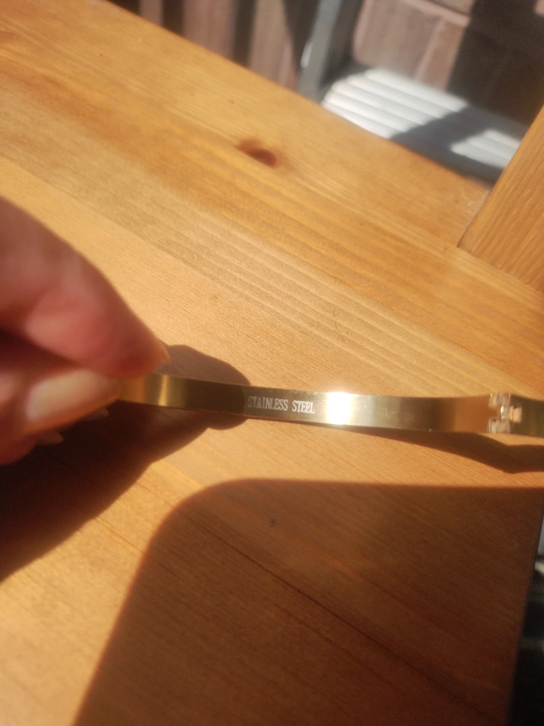 Gold Tone Stainless Steel Bangle - photo 4