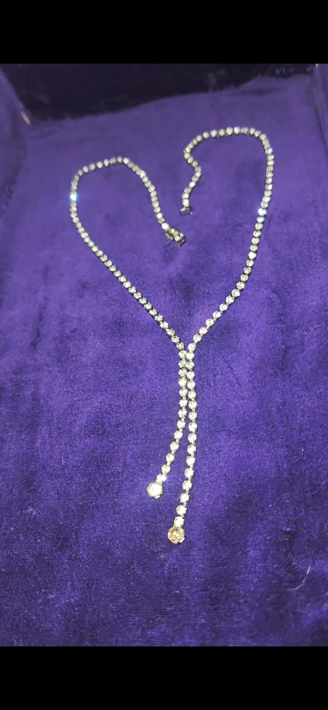 Pretty vintage necklace with crystal drops - photo 3
