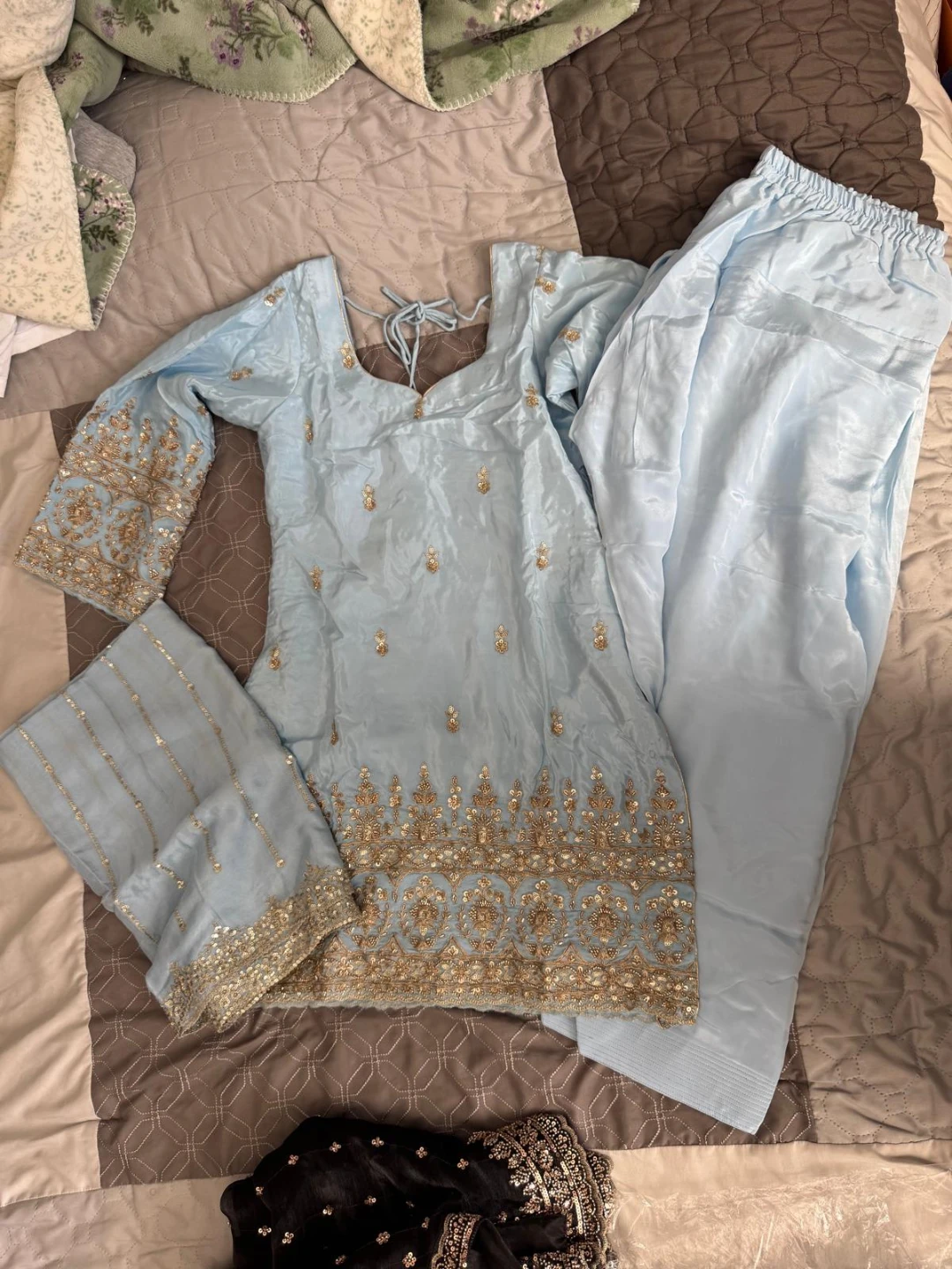 Light Blue Embroidered Suit
