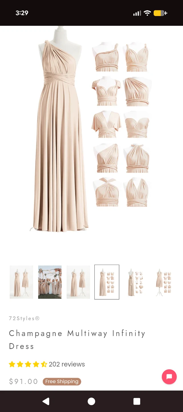 72Styles Champagne Multiway Infinity Dress