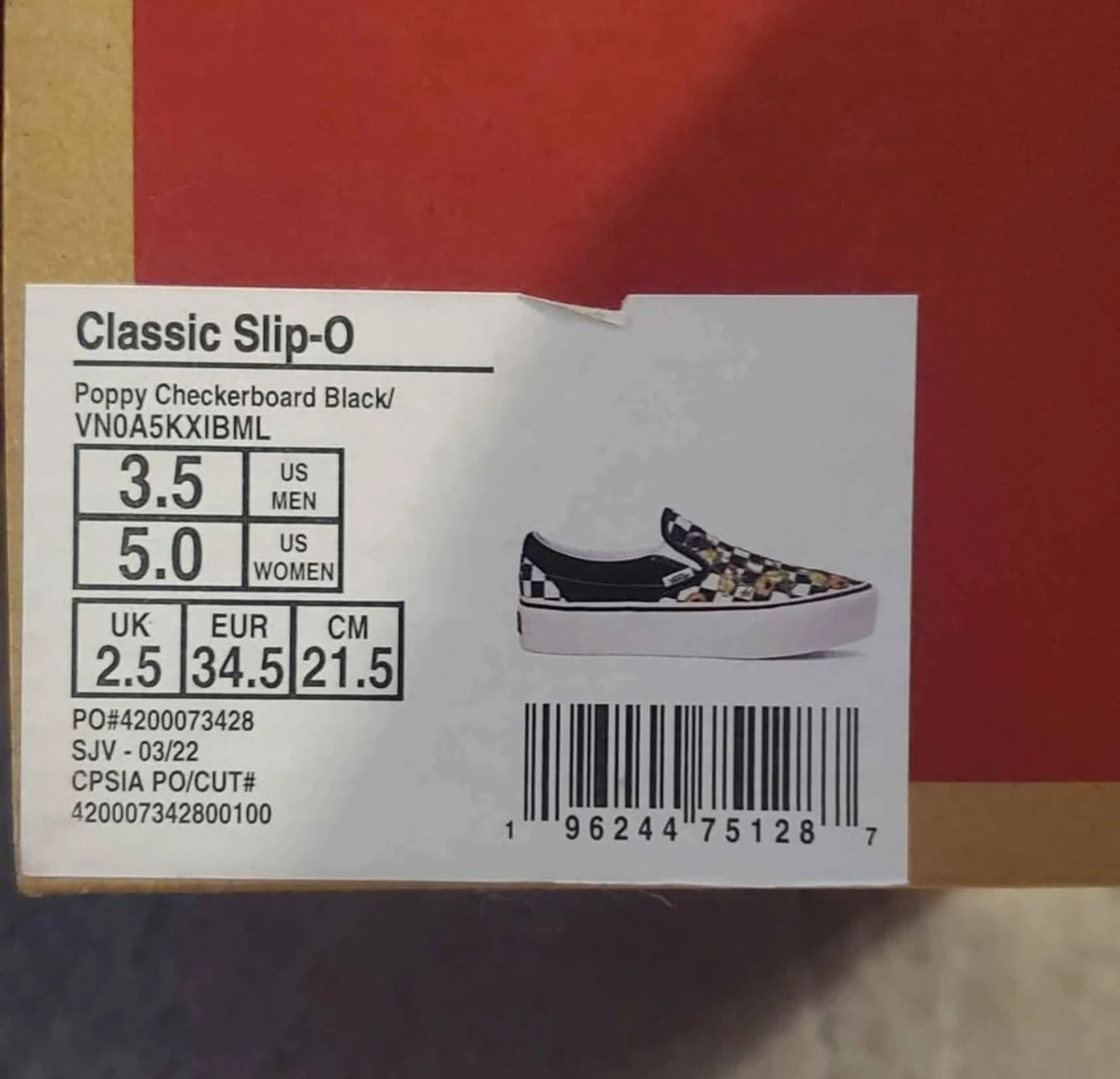Vans Classic Slip-On Platform Poppy Checkerboard Shoes - photo 4