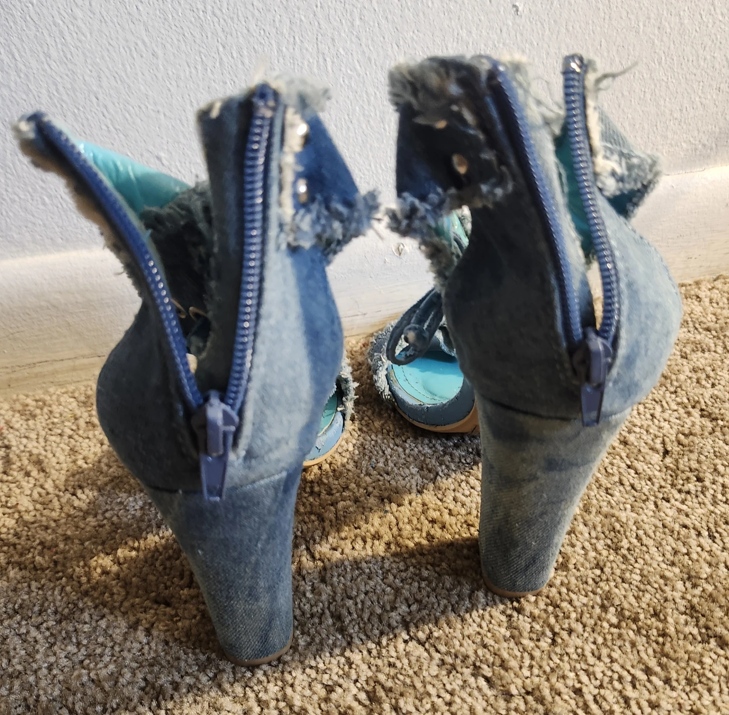Women's Jean Sandals Heels - photo 3