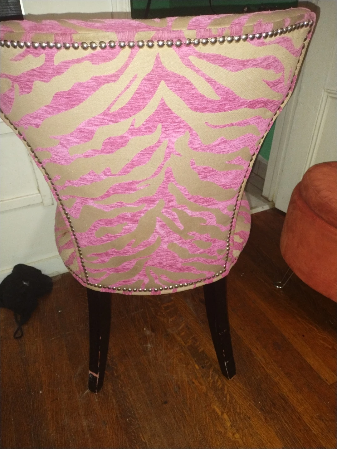 Pink and Tan Zebra Print Accent Chair⚽ - photo 2