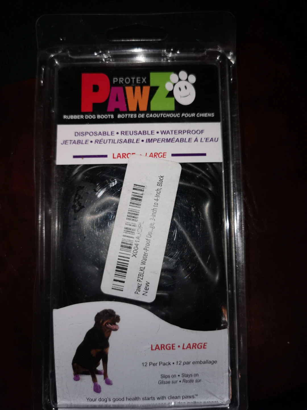 PROTEX Pawz Rubber Dog Boots - Large - Purple