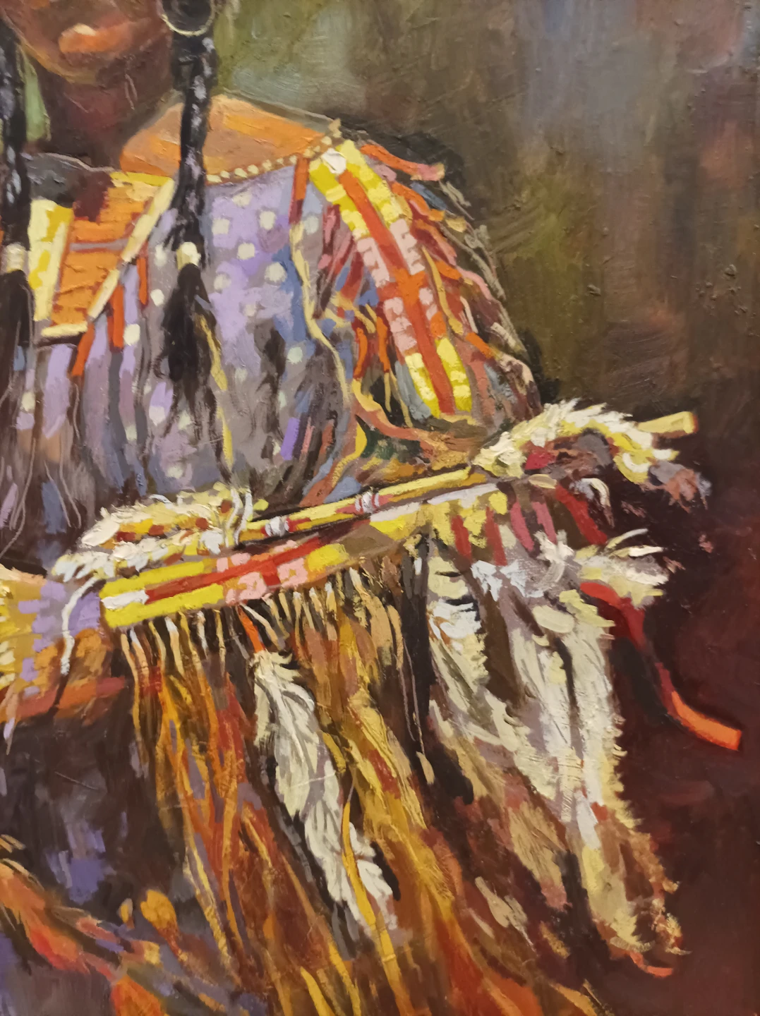 Original oil Painting on canvas 21" by 16 of Indigenous Person - photo 5