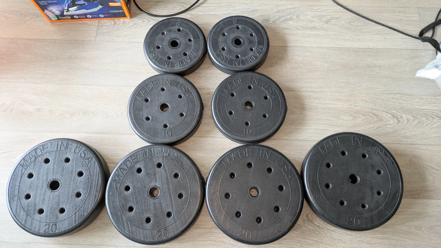 Weight Plates (2x8, 2x10, 4x20 lbs)