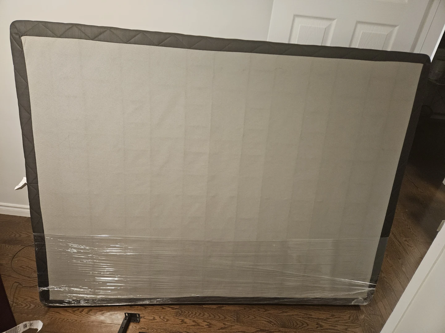 Queen bed frame with wheels and boxspring