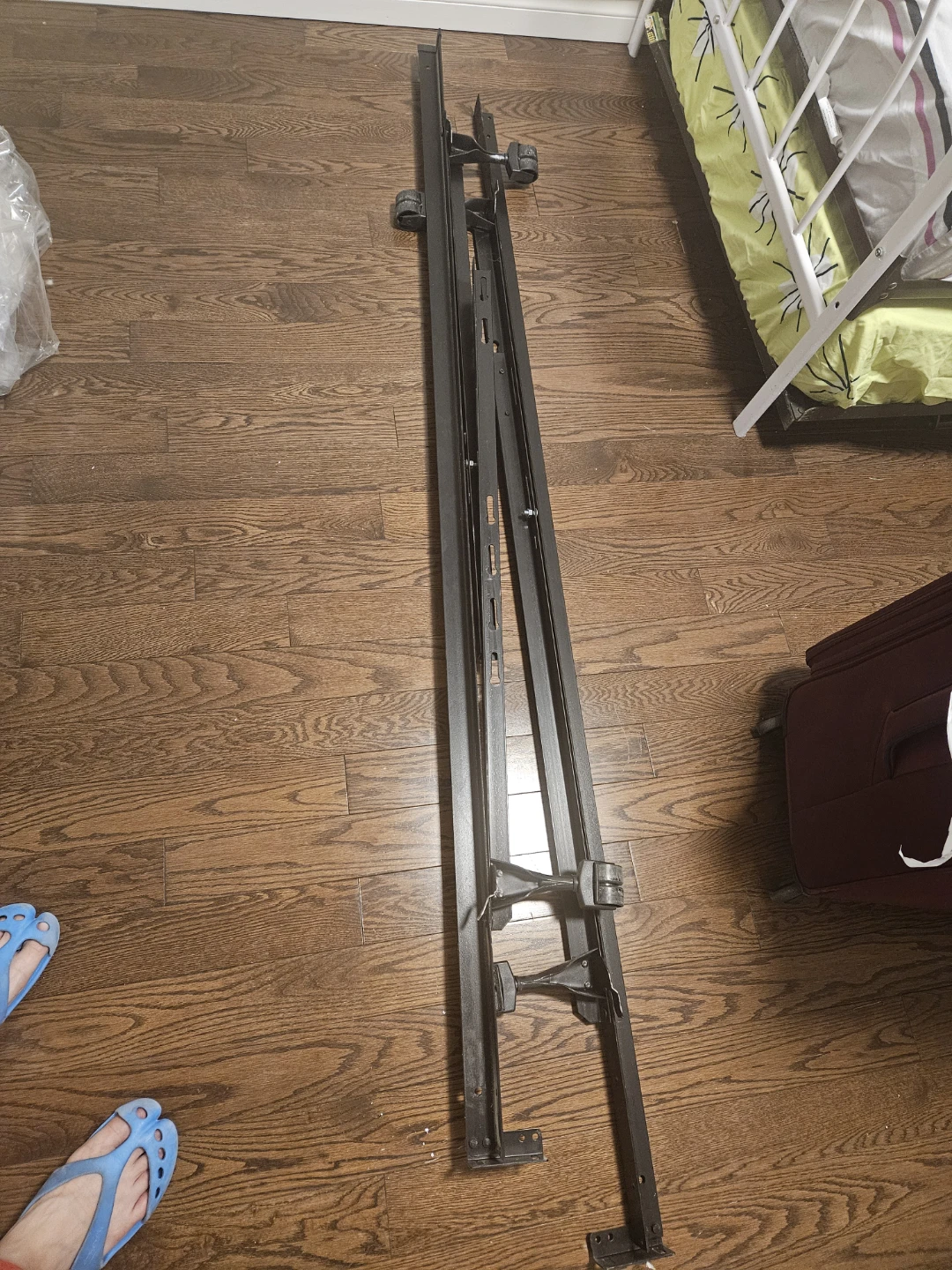 Queen bed frame with wheels and boxspring - photo 3