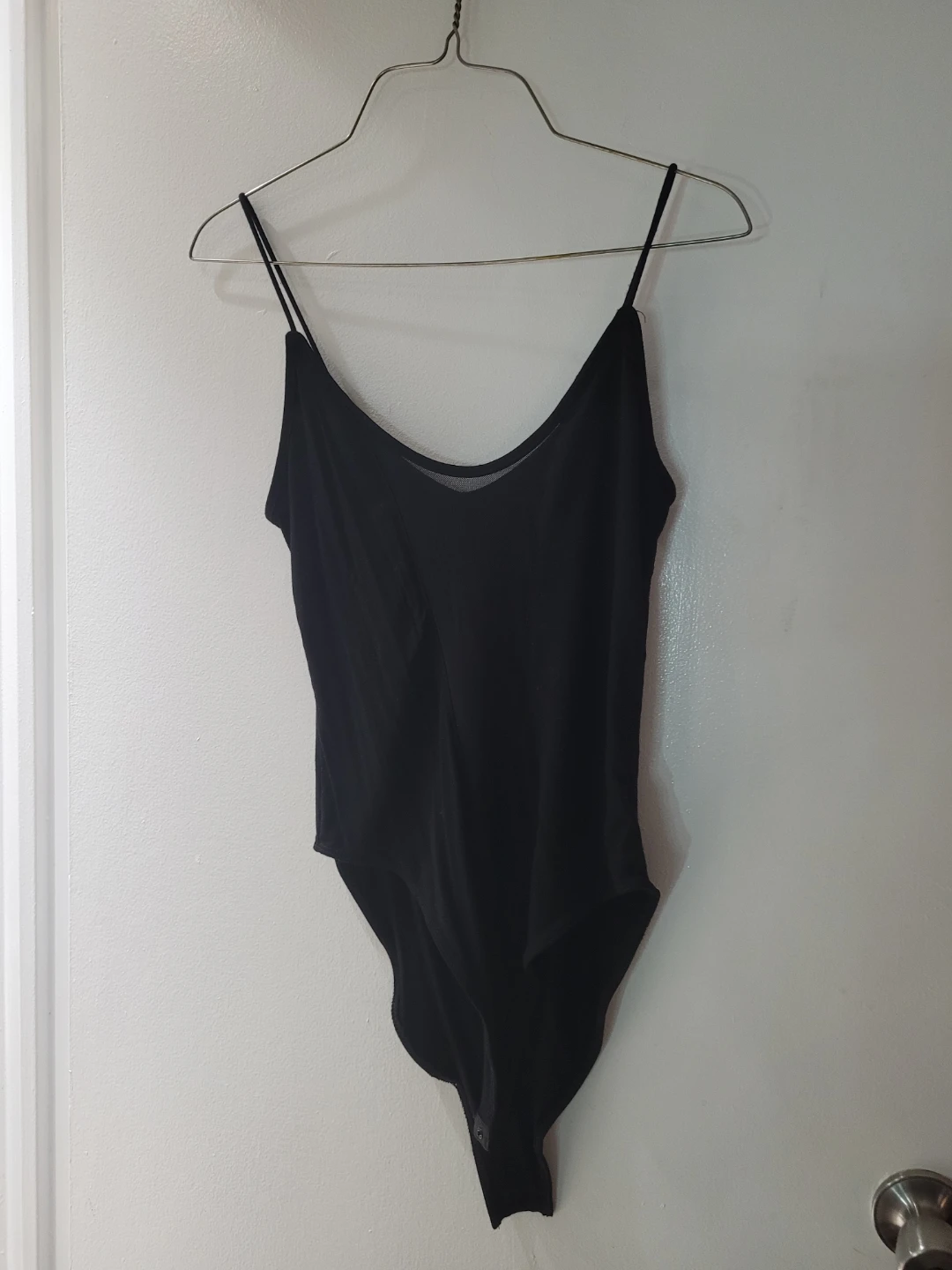 Black Spaghetti Strap Bodysuit