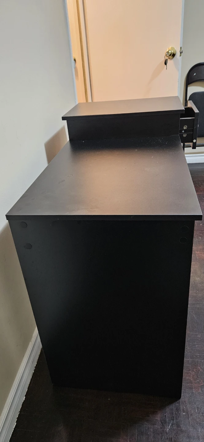 Black Compact Desk with Drawer - photo 2