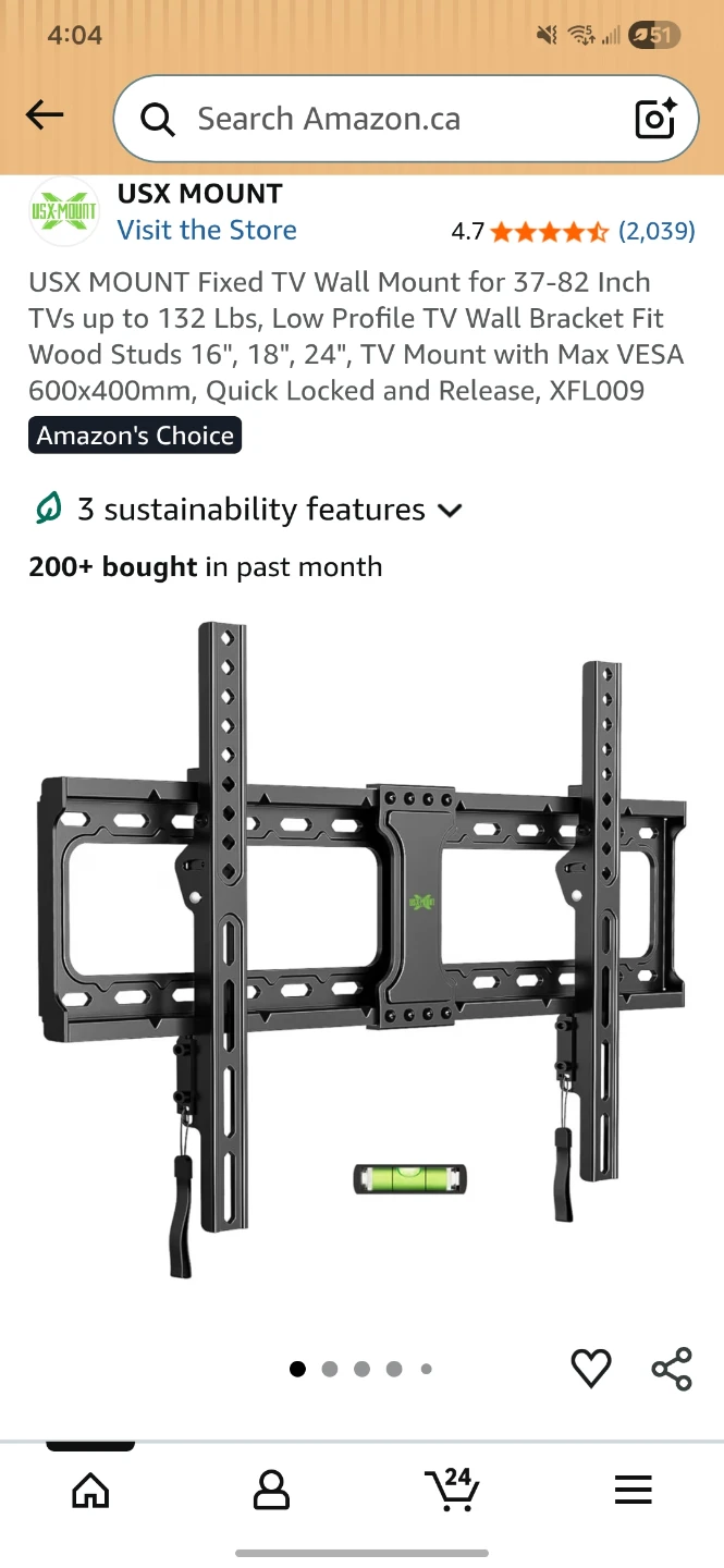USX MOUNT Fixed TV Wall Mount for 37-82 Inch TVs