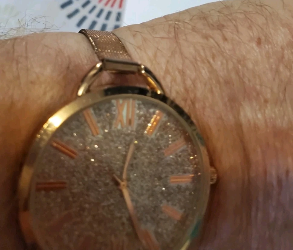 Rose Gold Glitter Dial Watch - photo 4