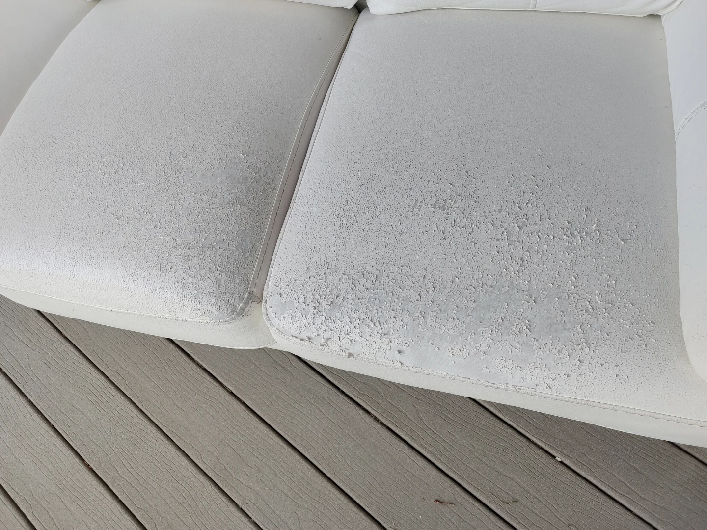 White Faux Leather Sofa - photo 4