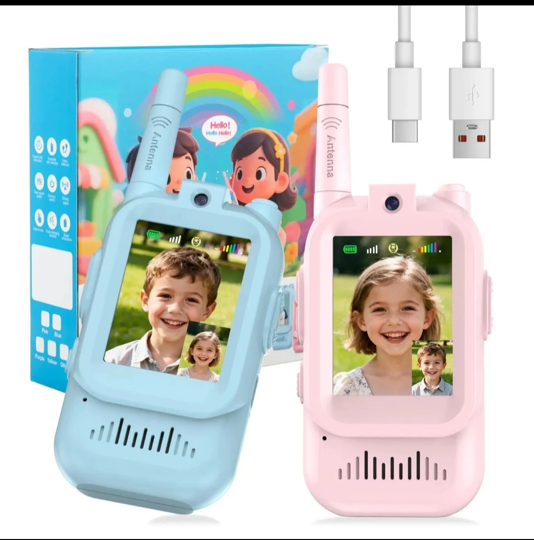 Video Walkie Talkie Children's Toy Set - Pink and Blue