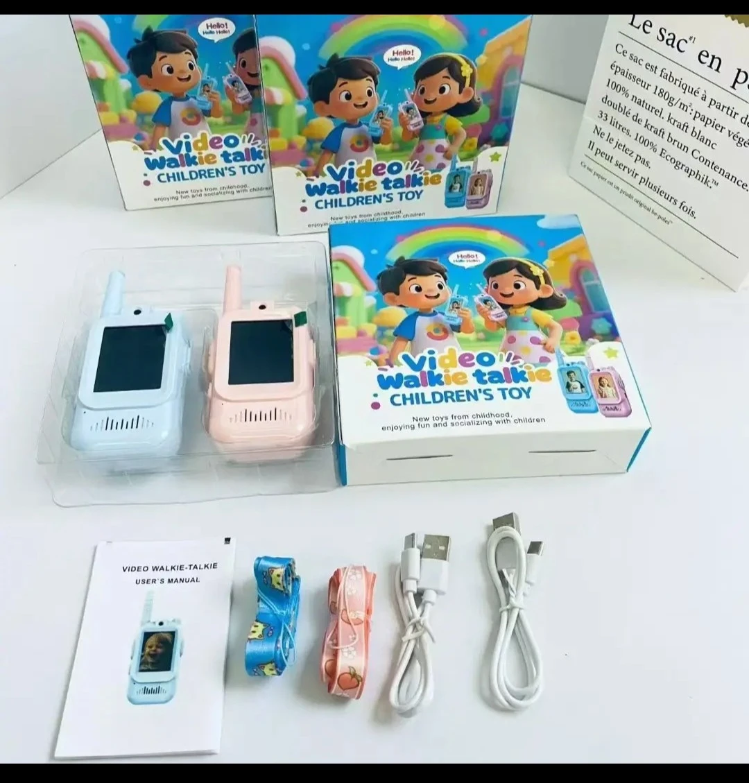 Video Walkie Talkie Children's Toy Set - Pink and Blue - photo 3