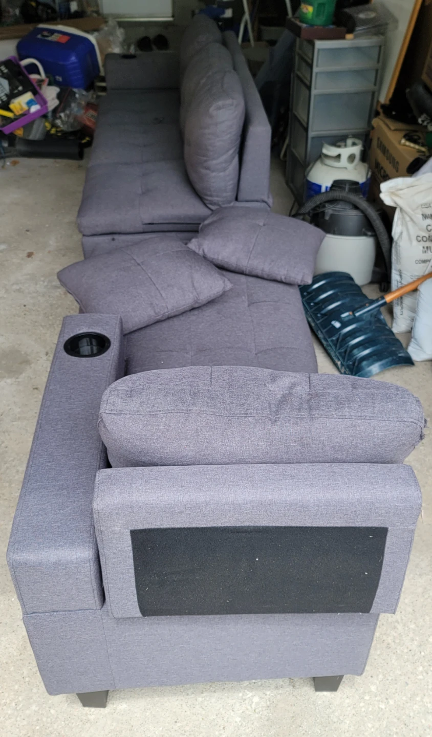Charcoal Grey Sectional Sofa - photo 5