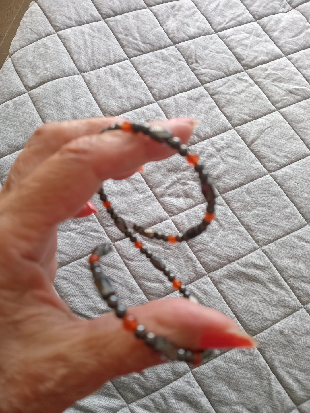 Magnetic Bracelet with Orange Beads - photo 3