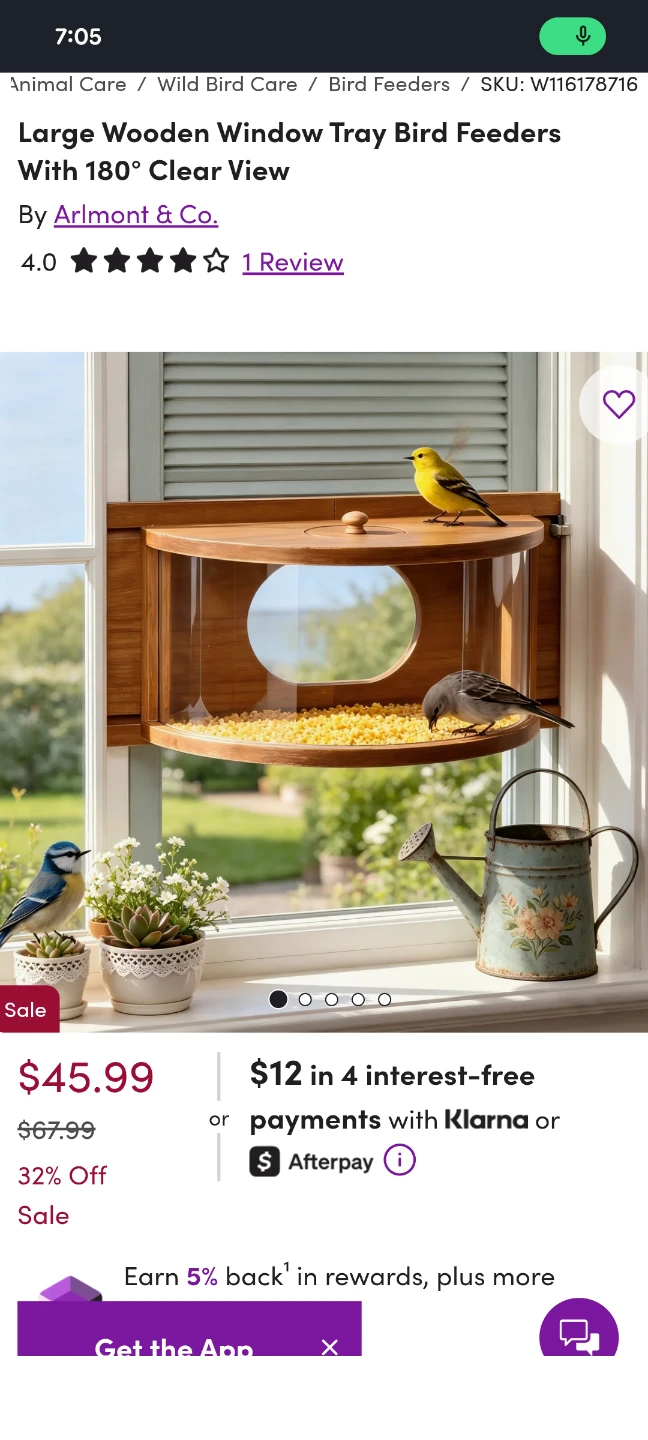 Large Wooden Window Tray Bird Feeder