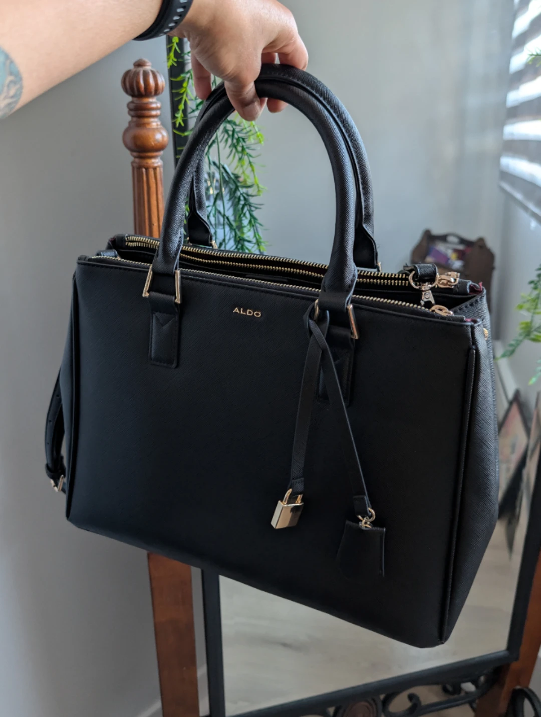 ALDO Naneverrx Black Satchel Bag – Chic Work Tote