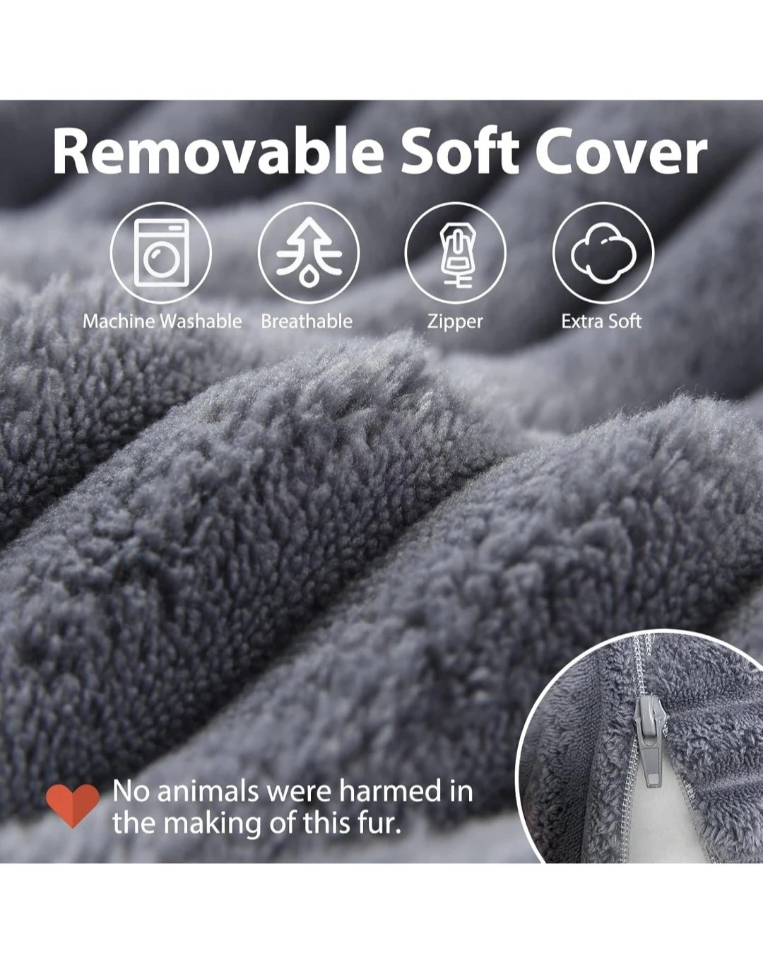 Grey Reading Pillow with Arms - photo 3