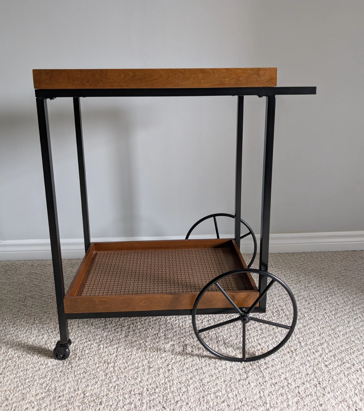 Two-Tier Bar Cart with Wheels