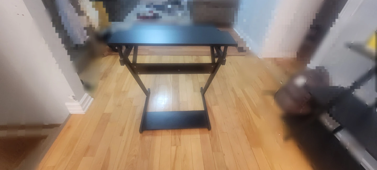 Black Standing Desk with Monitor Riser