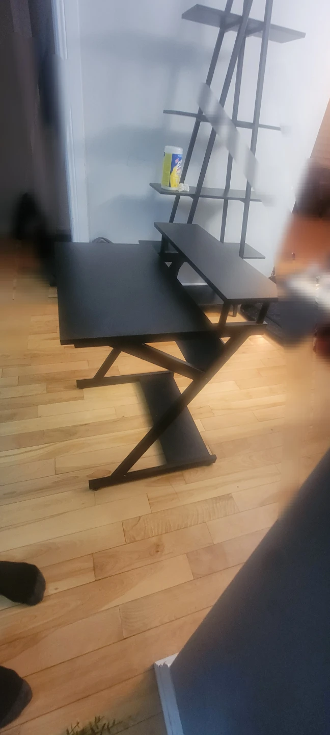 Black Standing Desk with Monitor Riser - photo 2