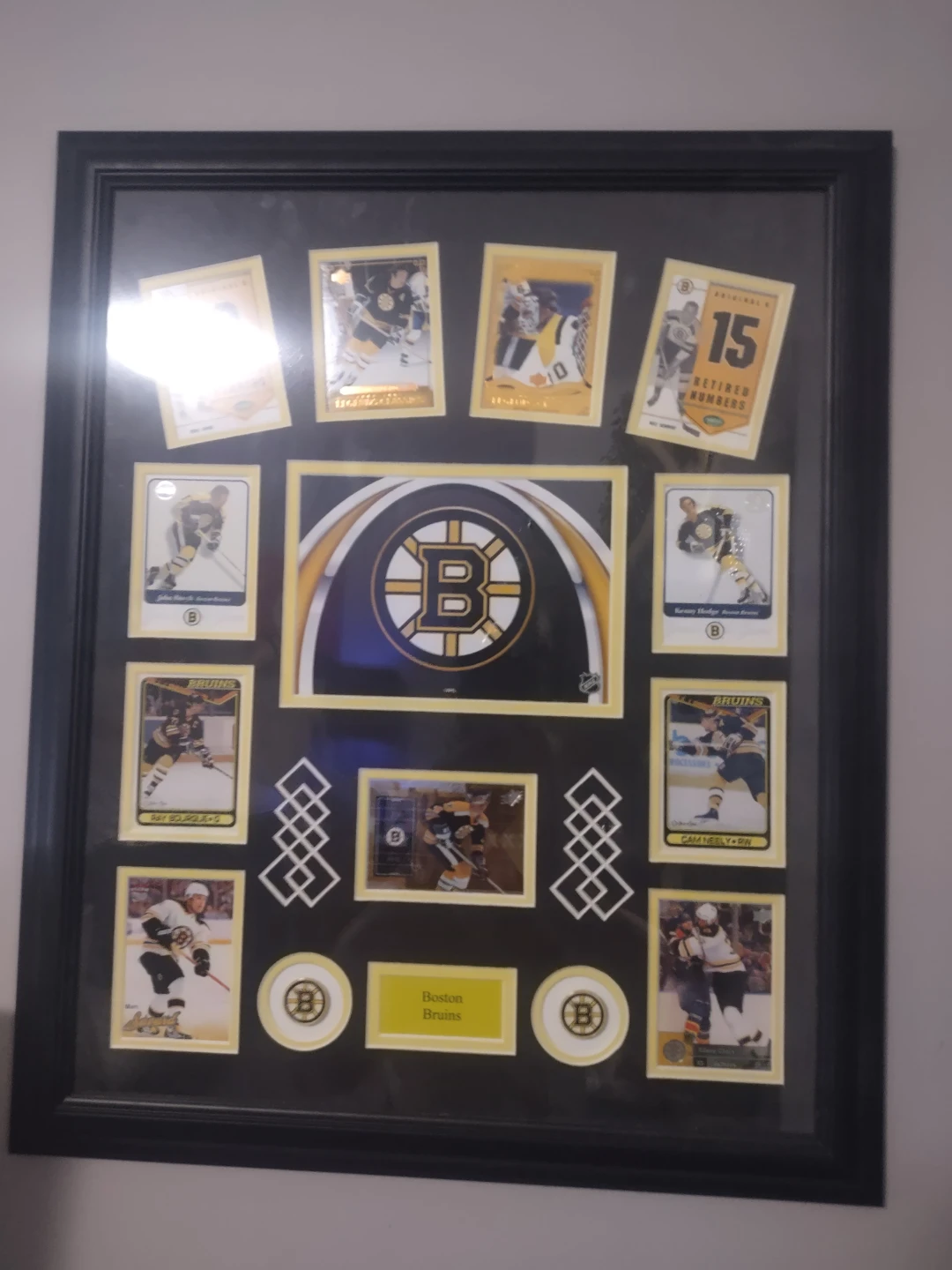 Boston Bruins Framed Hockey Card Display