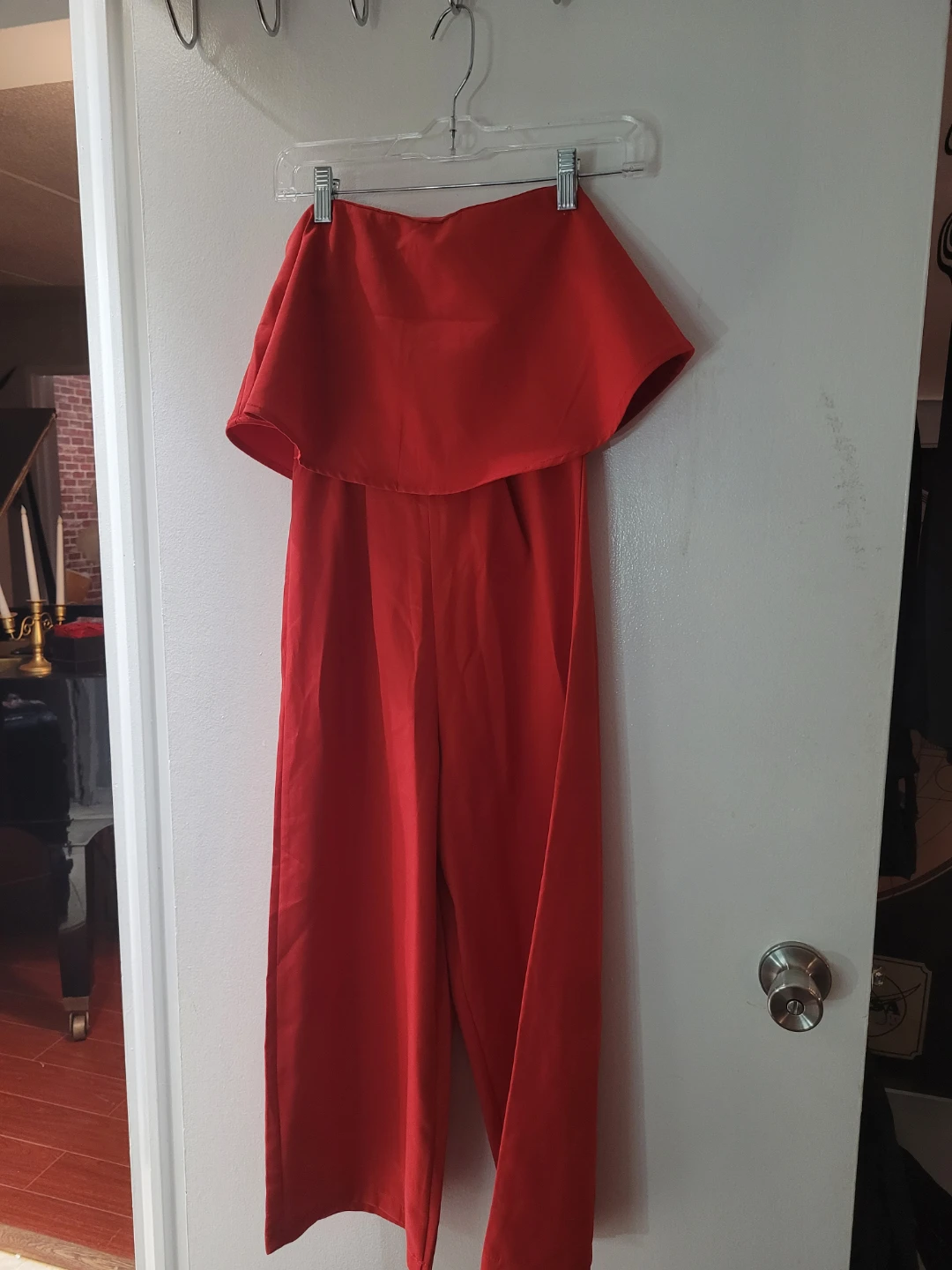 Michael kors red Strapless Wide Leg Jumpsuit