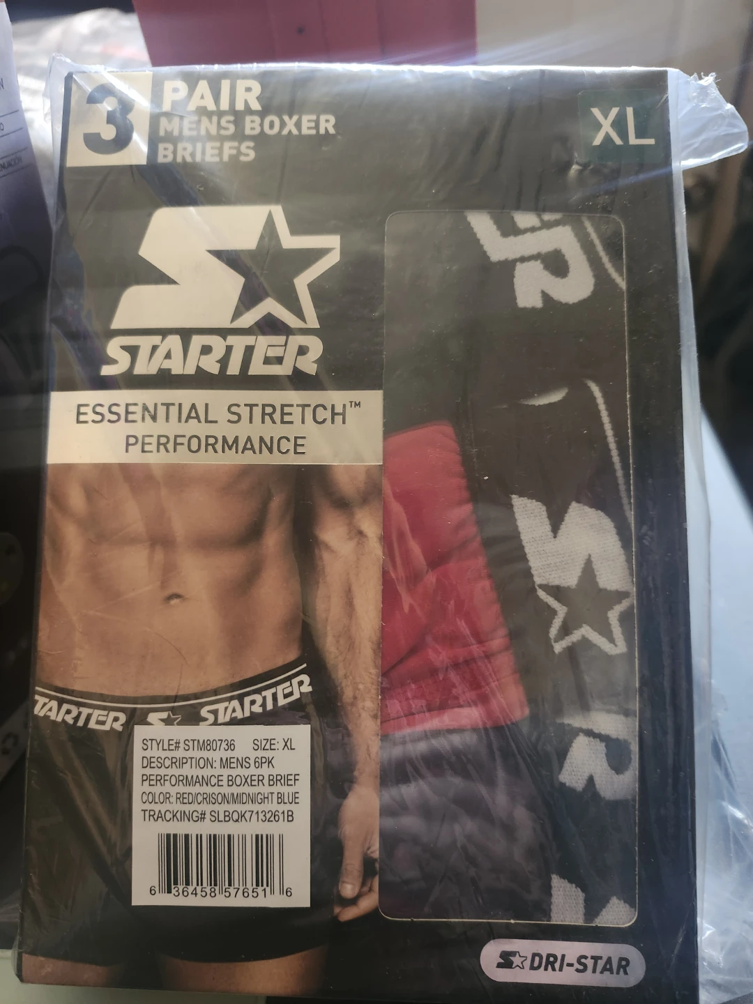 Starter Men's 3 Pair Boxer Briefs XL
