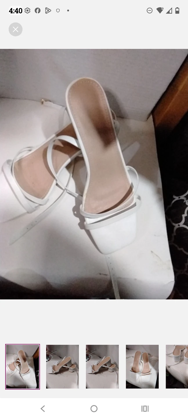White Block Heel Sandals