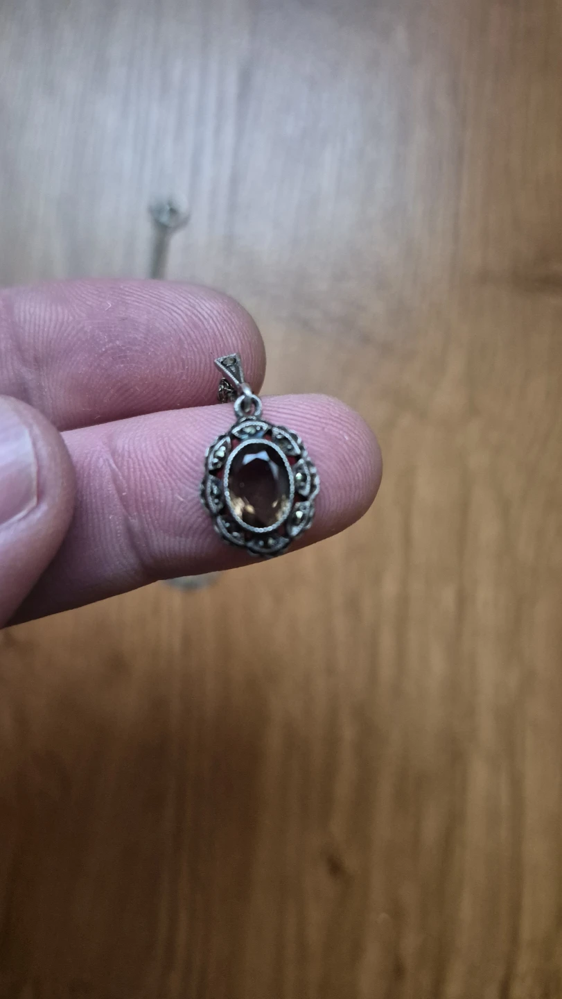 ⚽️Silver Necklace with Oval Stone Pendant - photo 5