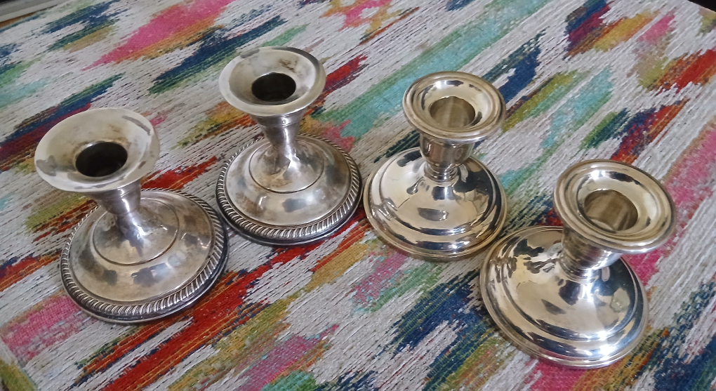 Set of 4 Sterling Silver Candlesticks