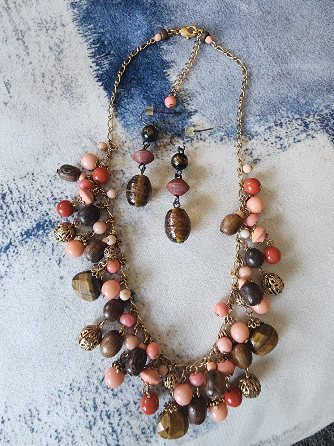 Beaded Necklace and Earring Set