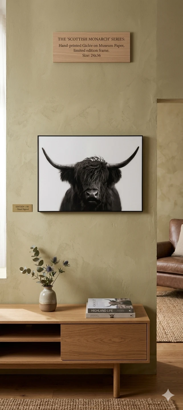 The Scottish Monarch Series Framed Highland Cow Print 21x33