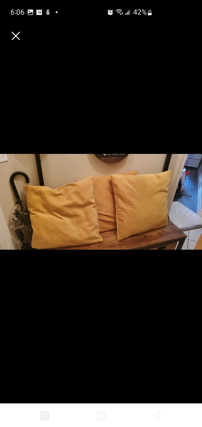 Set of 3 Yellow Throw Pillows ⚽️⚽️⚽️