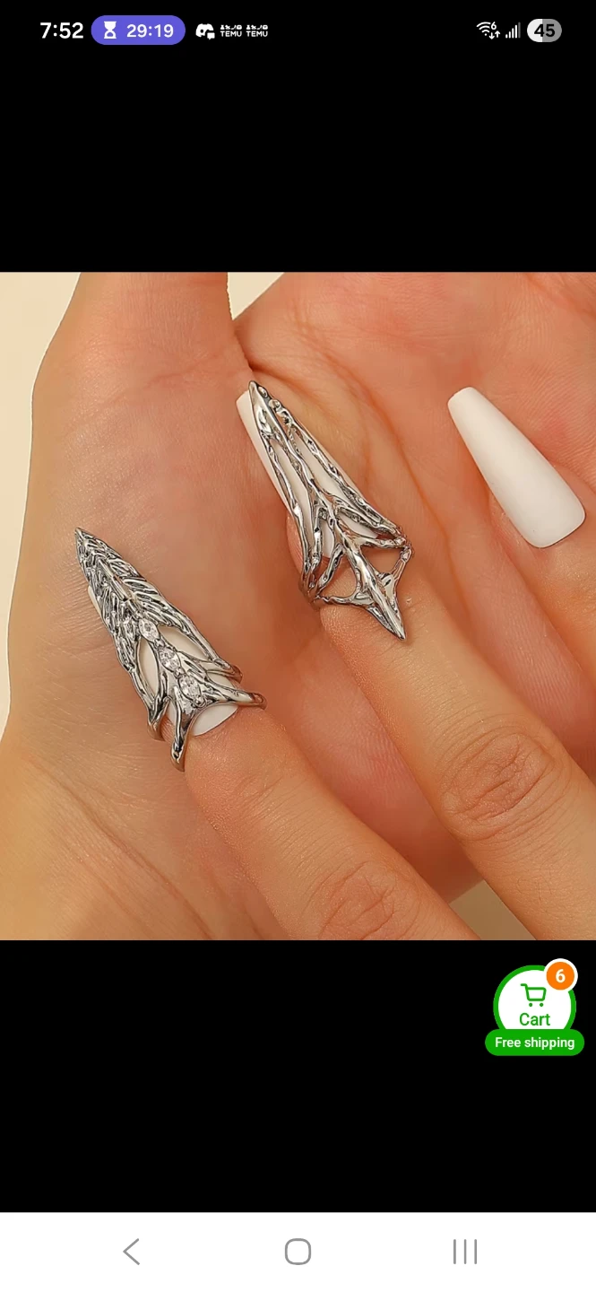 Silver Claw Nail Ring Set