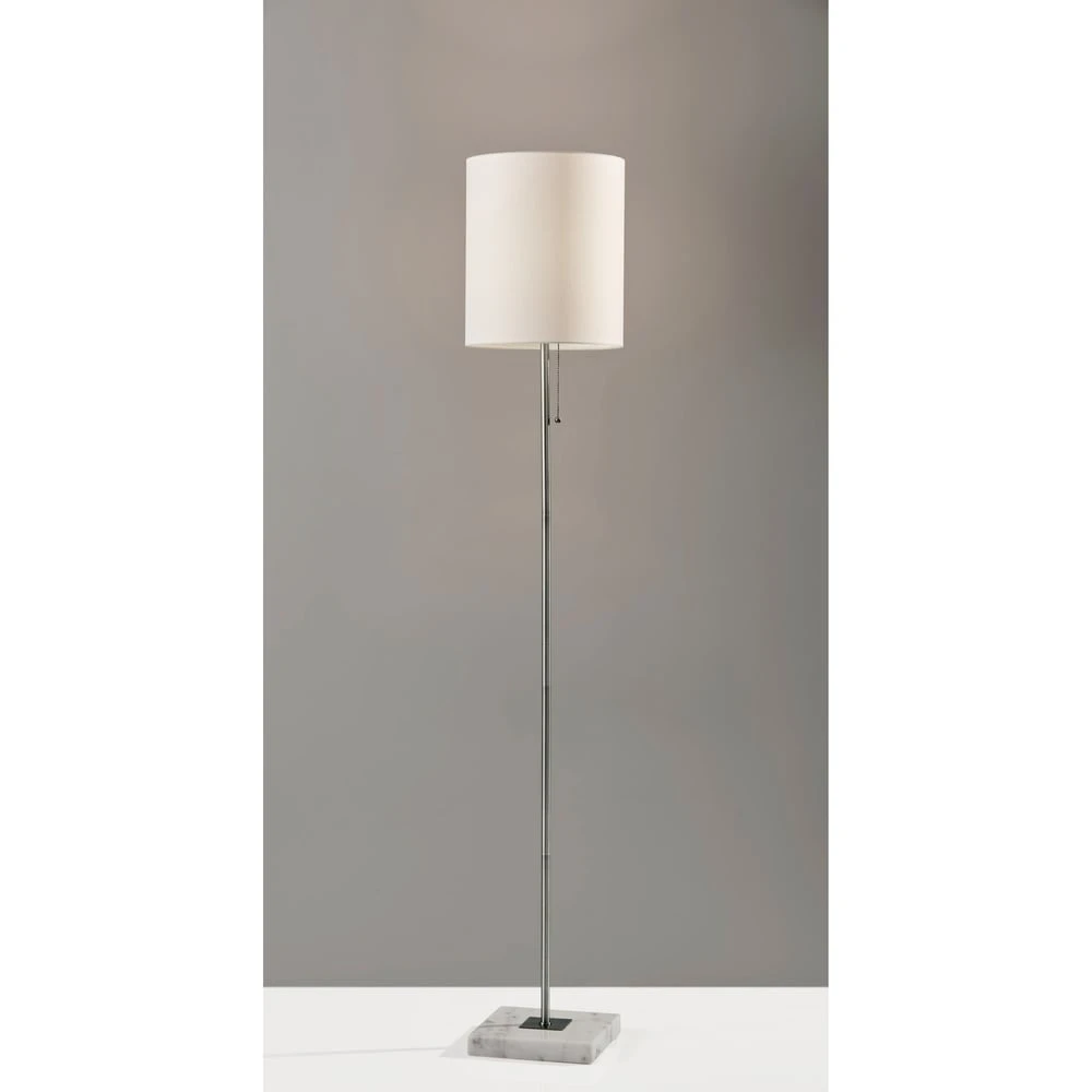 Modern Floor Lamp with White Drum Shade