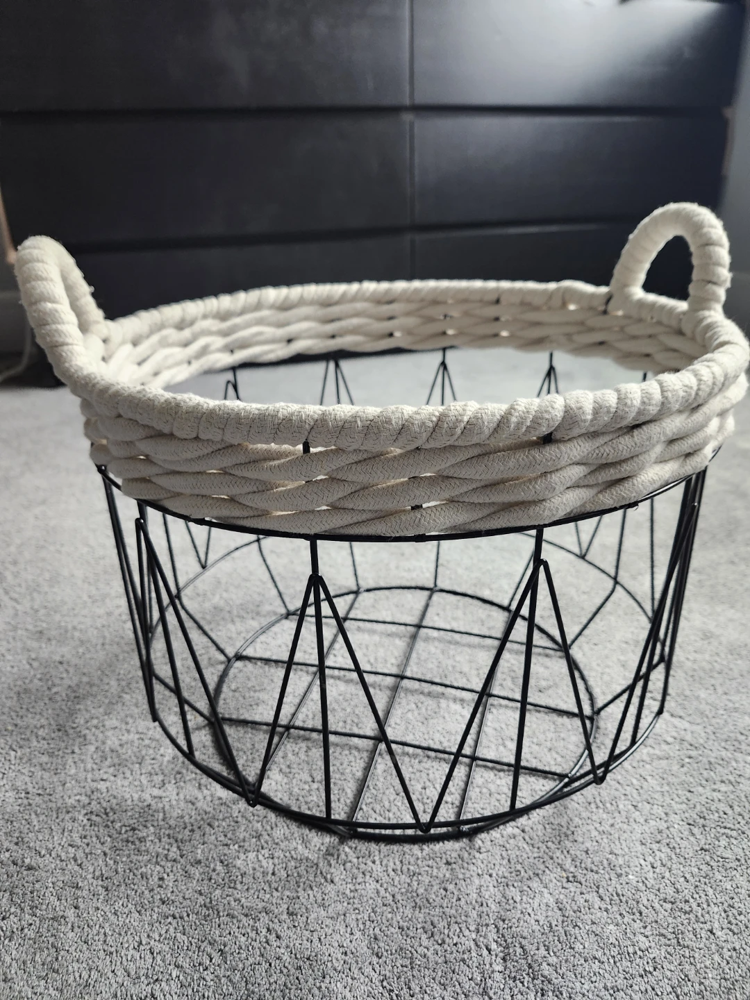 Wire Storage Basket with Rope Handles