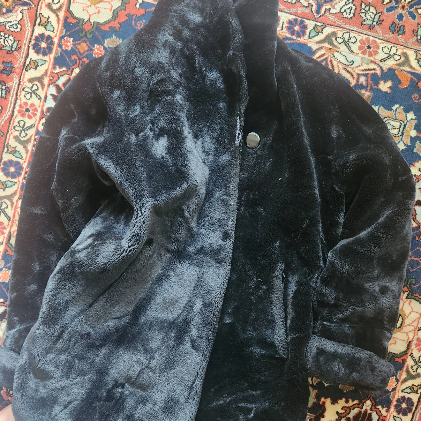 Black Faux Fur Coat for women - photo 2