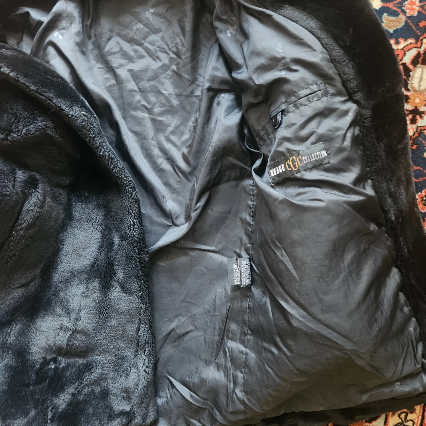 Black Faux Fur Coat for women - photo 3