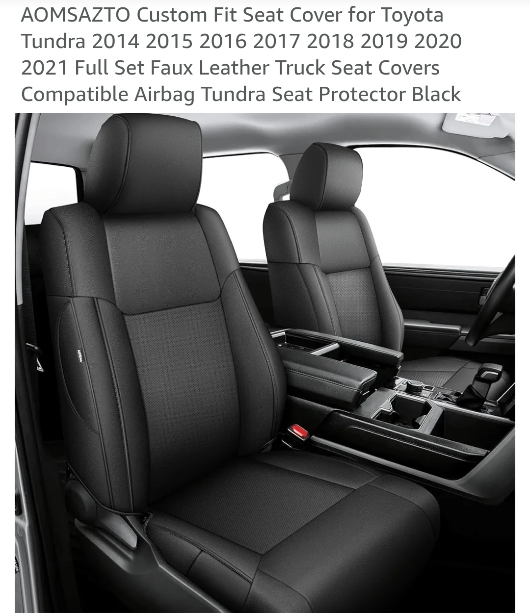 AOMSAZTO Custom Fit Seat Cover for Toyota Tundra 2014-2021 - photo 5