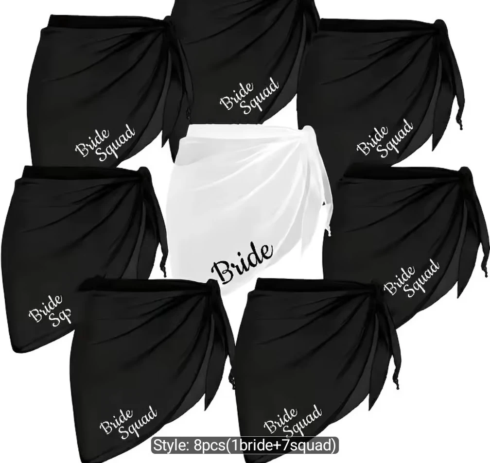 8-Piece Bride Squad Sarong Set