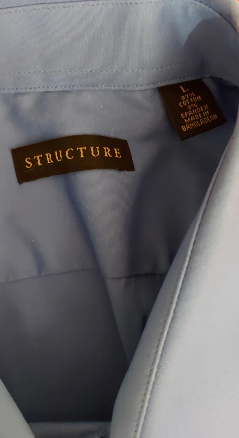 NWOT 🆕 Structure Men's Blue Dress Shirt - Size L - photo 2