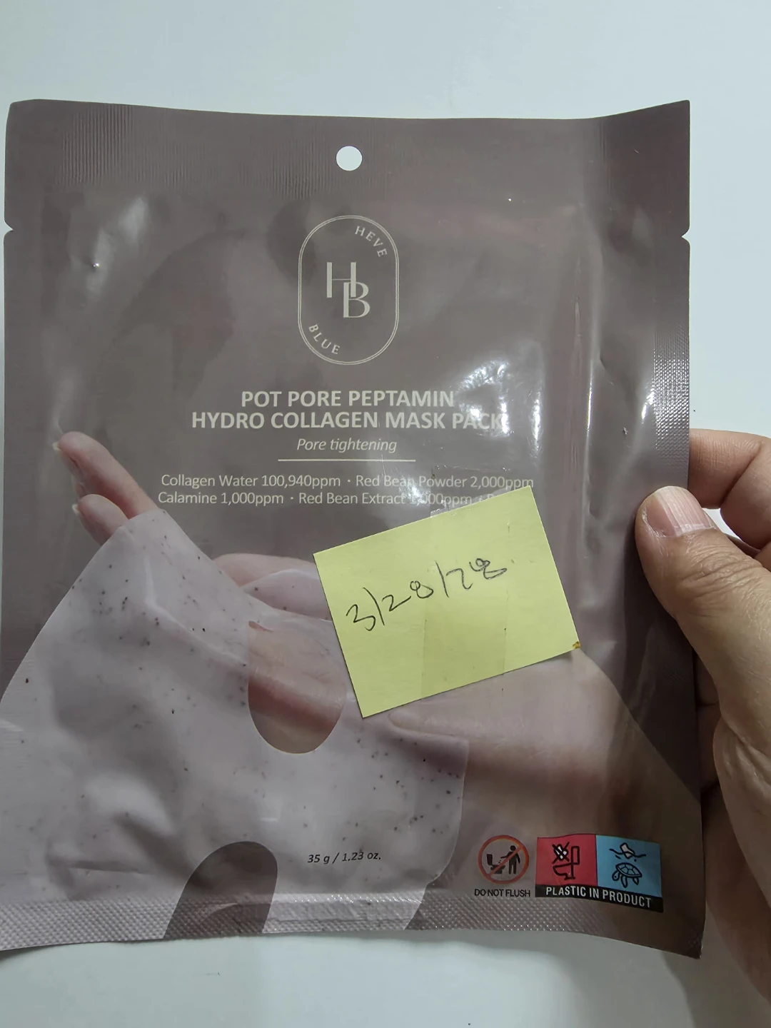 HEVEBLUE Pot Pore Peptamin Hydro Collagen Mask 1ct ⚽️