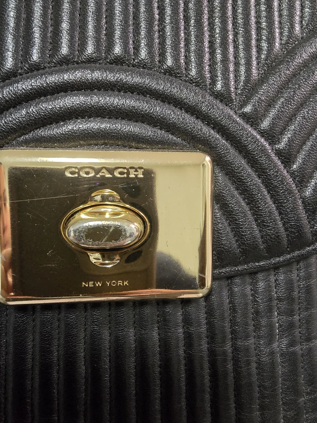 COACH Black Leather Backpack
