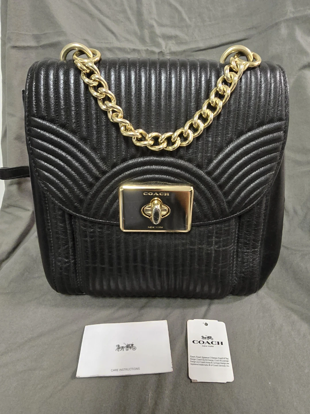COACH Black Leather Backpack - photo 2