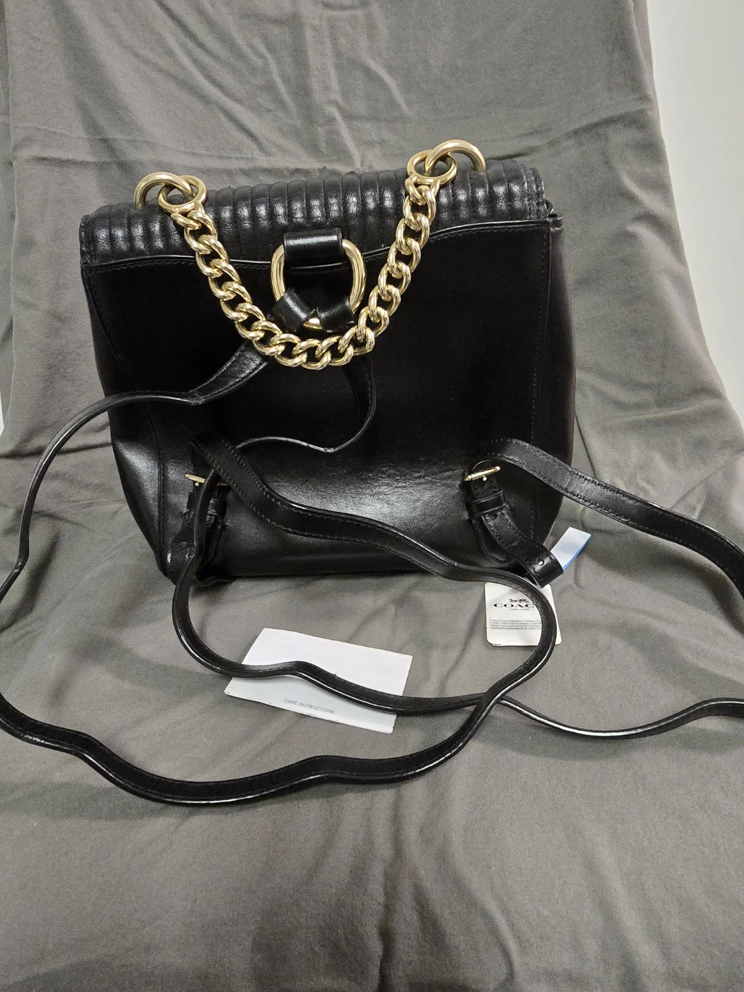 COACH Black Leather Backpack - photo 4