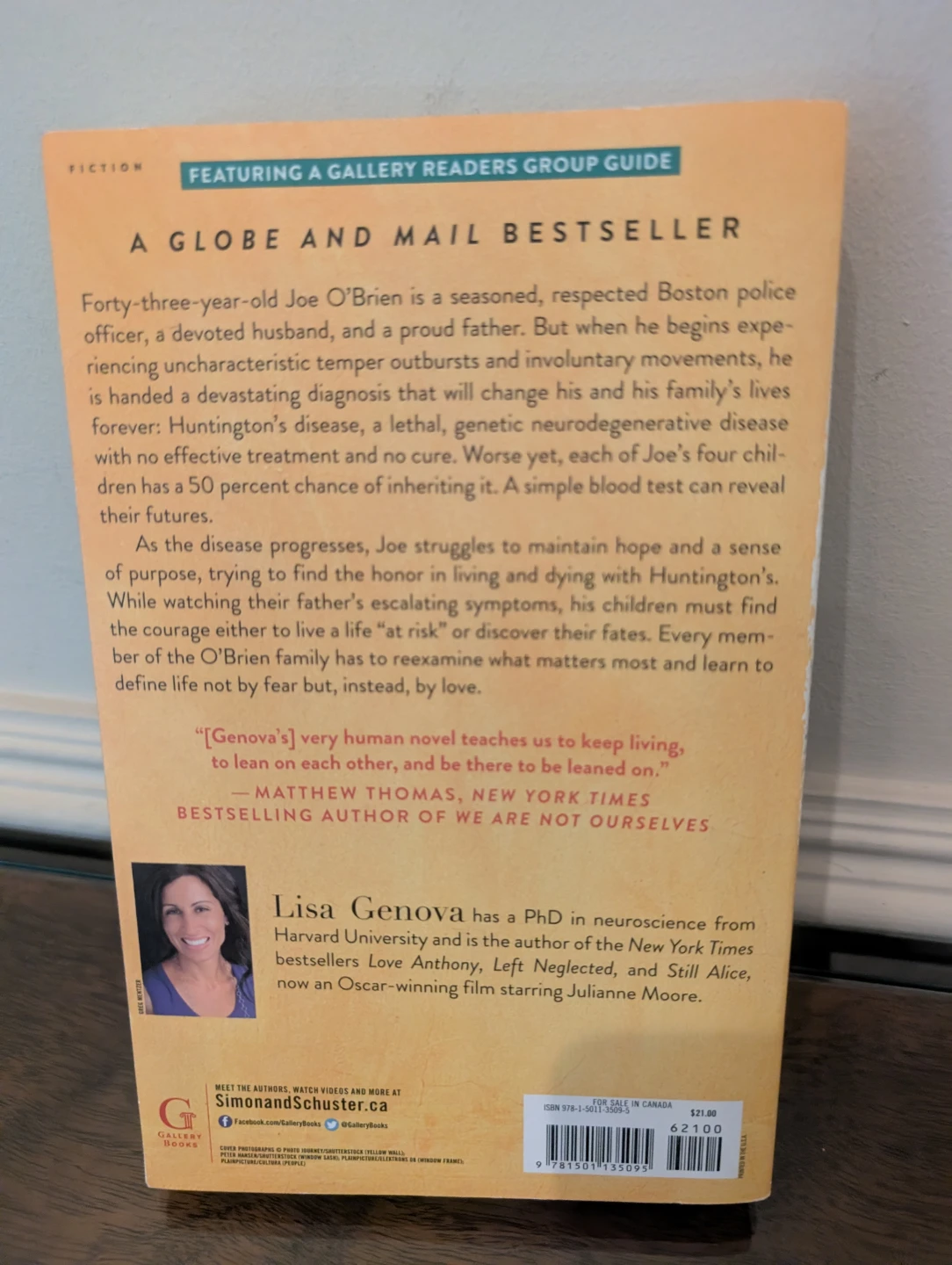 Inside the O'Briens by Lisa Genova Novel - photo 2